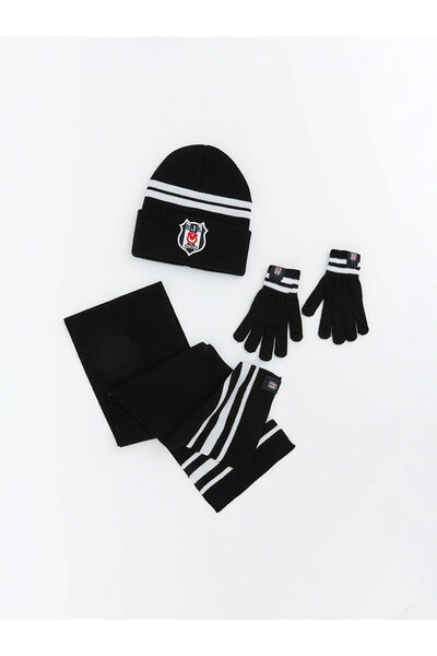 LC Waikiki New Season Printed Boys' Scarf Beanie Gloves Set