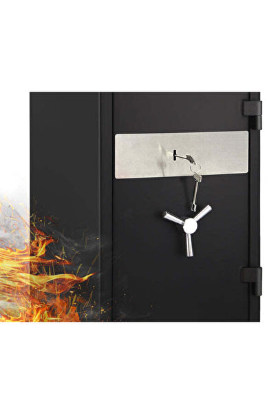 RUBIK 30-Minutes Fireproof Key Safe Box, Manual Safety Locker (66x43x35cm) RBFP66K Black