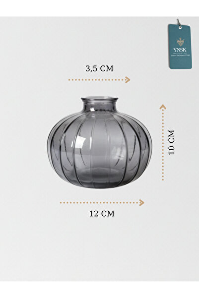YNSK Luxury | Minimalist Decor Glass Vase - 12 X 10 X 3.5 cm