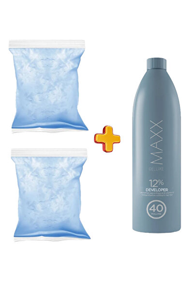MAXX DELUXE 3'lü Paket Set MAVİ Oryal 2x500 gr + 1000 ml Oksidan 40 Volum