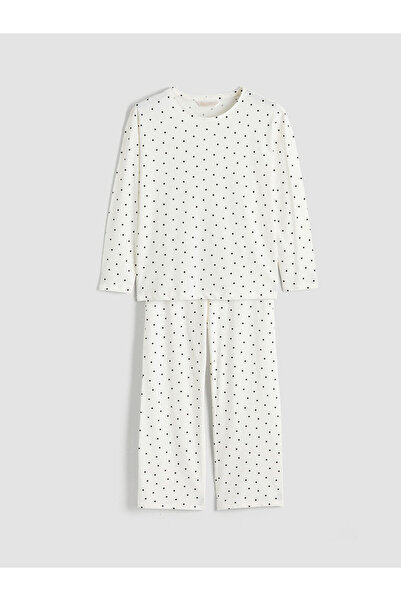 LC Waikiki Özmarka New Season Crew Neck Polka Dot Women's Pajama Set