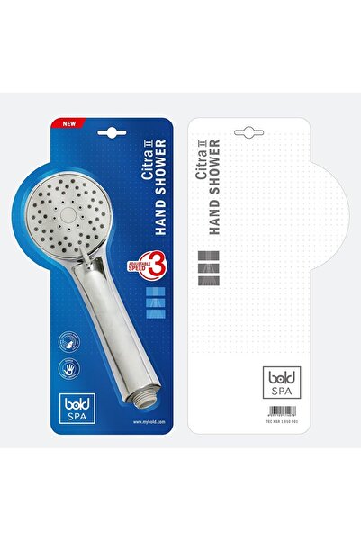 BOLD Citra II High-Pressure Hand Shower – Silver ABS, Multi-Function Spray, Anti-Clog Nozzles