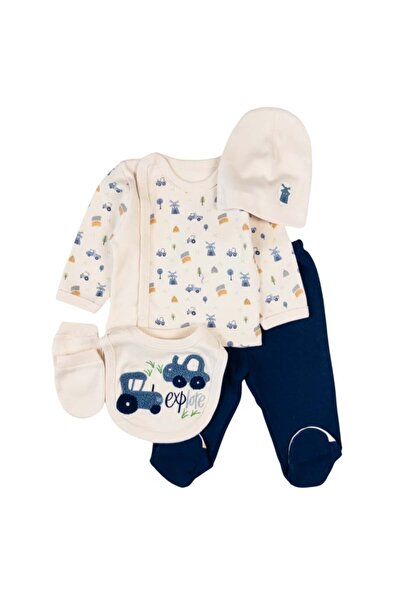RCB 5-piece newborn set, navy, "Little Explorer"