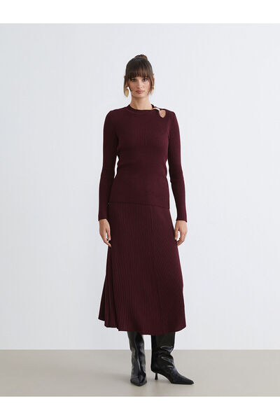 LC Waikiki Peak New Season Elastic Waist Flared Knit Skirt