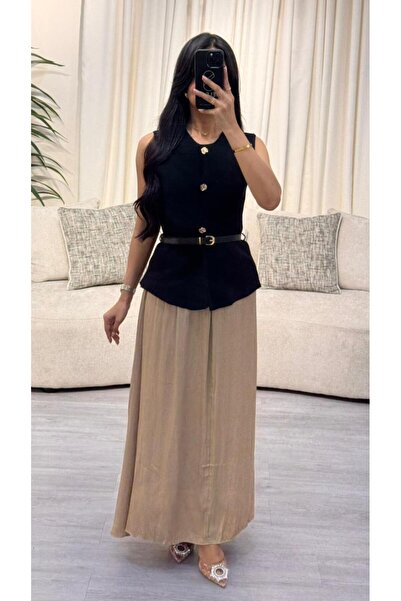 SELSAL Knitted blouse and flowing skirt set