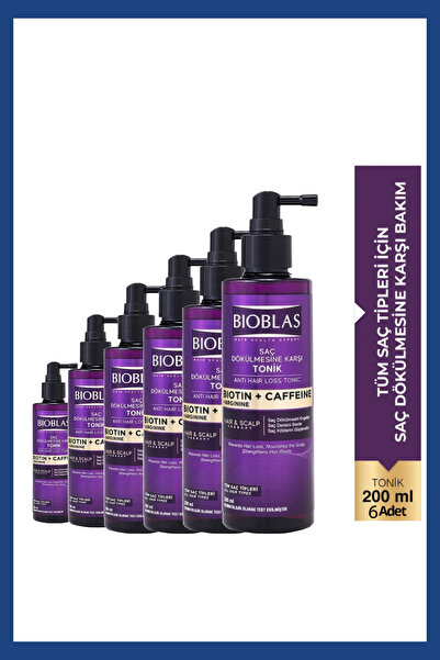 Bioblas Kafein Arjinin Biotin Saç Dökülmesi Karşıtı Tonik 200 Ml 6 Adet