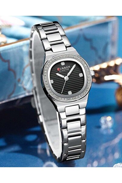 Curren -9101 Original Brand Stainless Steel Band Wrist Watch For Women With Free Box