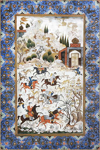 Rugs Modern Halı Eski Çağ Temalı Süvari Desenli Kenar Motifli Dekoratif Halı ...