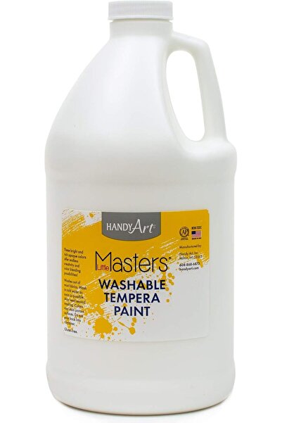 Handy Art Washable Tempera Paint by Little Masters, Half Gallon, White