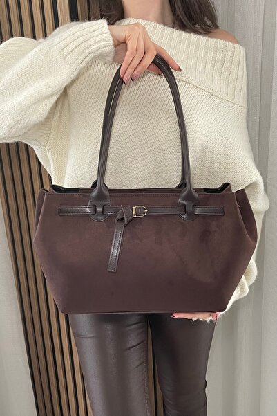 themoiss Fibag Kahve Numuk Geniş Hacimli Kadın Omuz Çantası