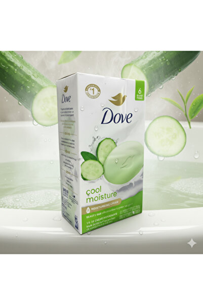 Dove Moisture Cool Cucumber & Green Tea Soap - 6 pcs × 106 g