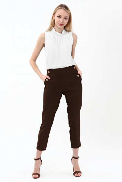 HANIMCA GİYİM Side Double Pocket Ankle Length High Waist Spring Autumn Winter Wearable Trousers