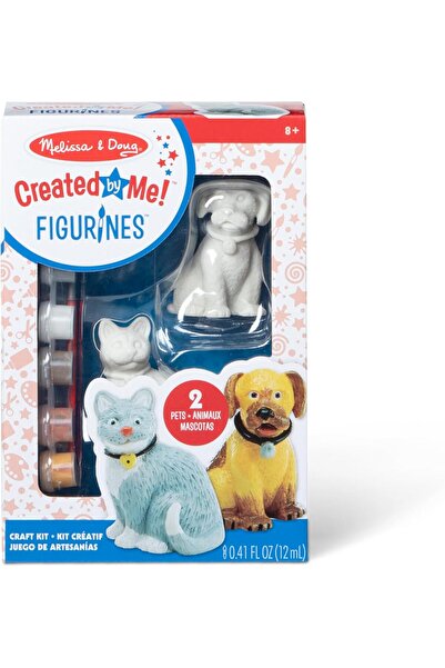 Melissa & Doug Created by Me! Pet Figurines Craft Kit (Resin Dog and Cat, 6 Paints, Paintbrush)
