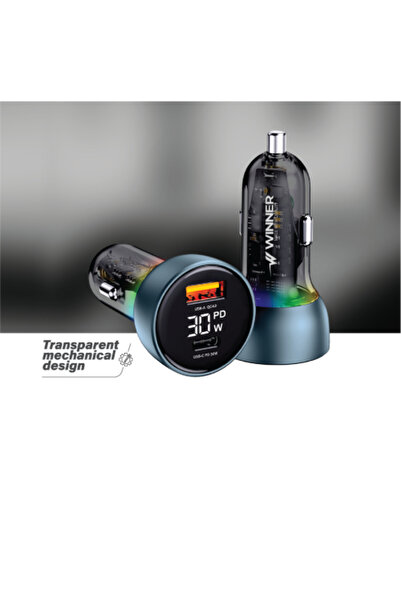WINNER 48W Car Charger (Screen + USB + Type-C)