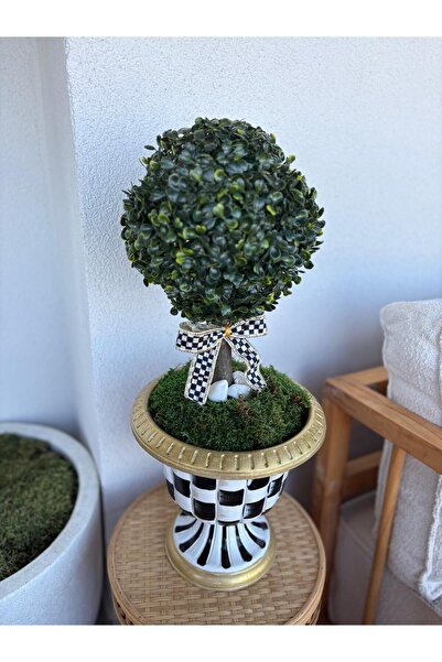 Store BesArt - Mackenzie kurdeleli green ball saksı - kapı girişi dekorasyonu...