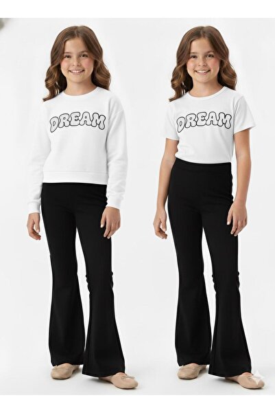 Masal Dünyası Bursa Black Flared Girls' Tights 1-10 Years Old