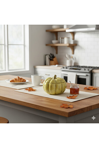 AYAS SERAMİK DEKORATİF SERAMİK EL YAPIMI BALKABAĞI ŞEKERLİK LOKUMLUK 150 ML