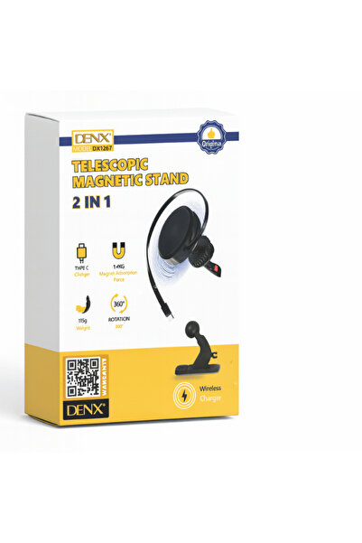 Denx M/DX1267 2-in-1 Telescopic Magnetic Mount with Wireless Charging