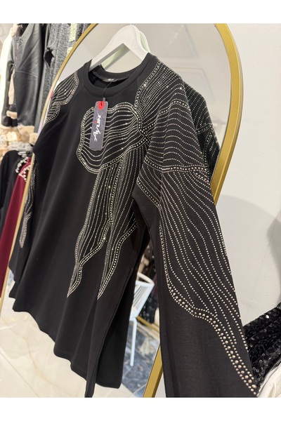 AYLİN TRİKO Omuz Taş İşlemeli Bluz