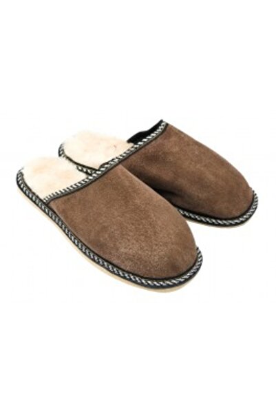 PFA CIOCARLAN ELENA Ανδρικές παντόφλες από γούνα και γνήσιο δέρμα B010 39 EU