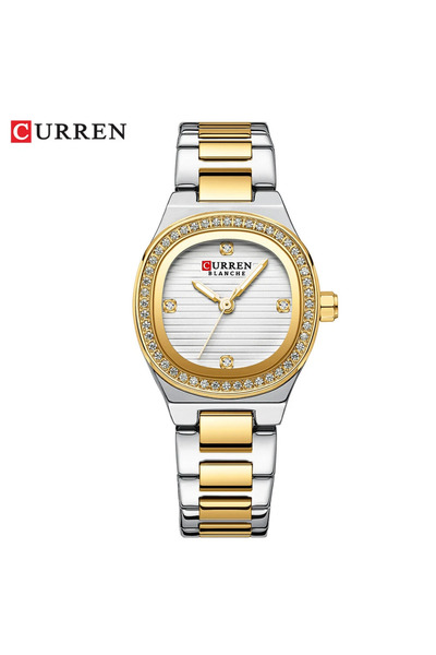 Curren -9101 Original Brand Stainless Steel Band Wrist Watch For Women With Free Box