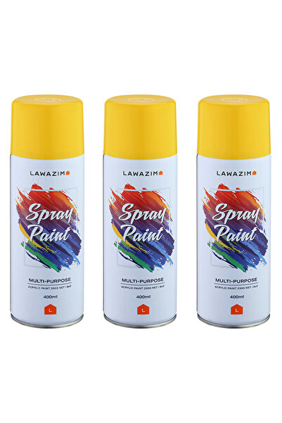 Lawazim Spray Paint Set 3 Piece - Multi-Surface 400ml Quick-Drying Paint for Indoor and Outdoor Use