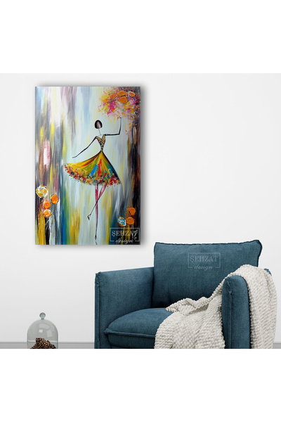 Flower Girl - Decorative Single Vertical Canvas Wallpaper with Lamination