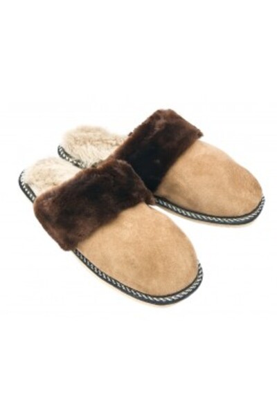 PFA CIOCARLAN ELENA F013 - Papuci de damă din blană și piele naturală, mărime...