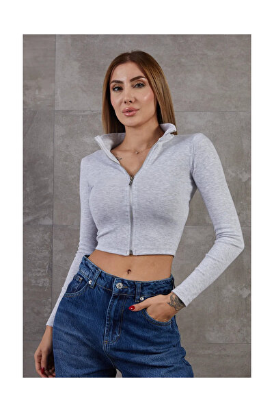 Butik Balıkçı Yaka Fermuarlı Slim Fit Hırka