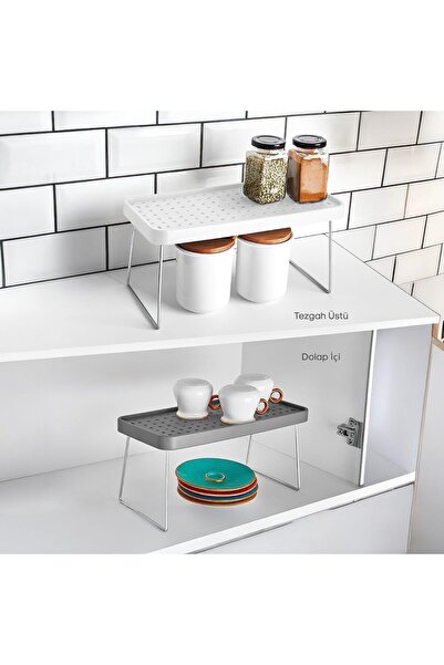 coverest Kitchen Organizer Shelf, Countertop Organizer, Spice Rack and Plate Rack, Cabinet Interior Use (Small)