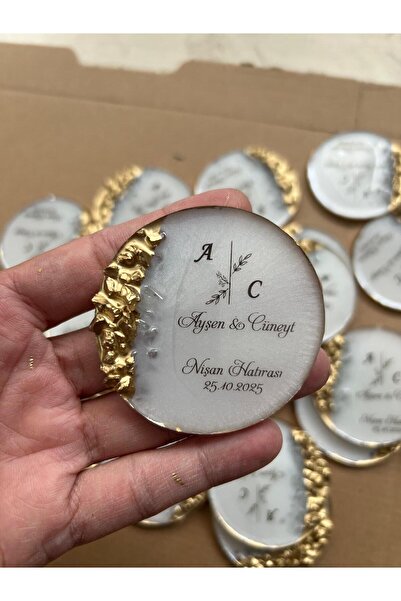 Sultan Tasarım 10 Adet 6 Cm Çiçekli Söz Nişan Düğün Kız Erkek Bebek Yenidoğan...