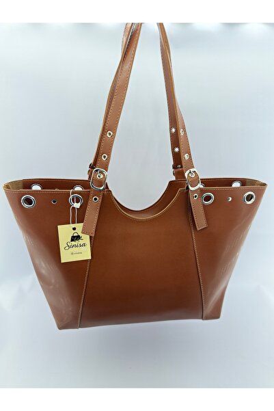 SİNİSA BAG Women's Faux Leather Hand and Shoulder Bag with Ring and Belt Buckle Detail