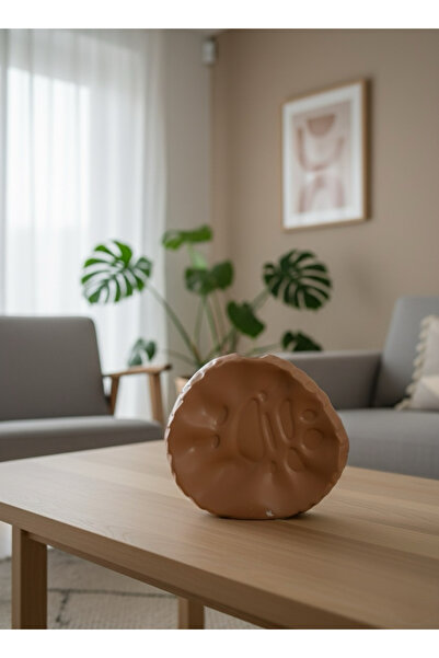 bity thok فازة سيراميك بلون بني بتصميم فني عصري