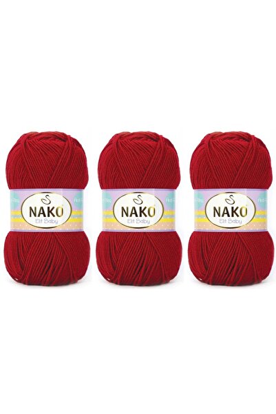 NAKO Elit Baby Anti-pilling El Örgü İpliği 100 gr 3 Adet Renk 298 PUL BİBER