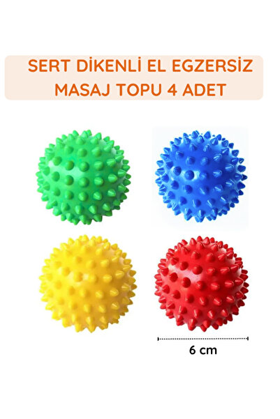 HVM Sert Dikenli Masaj Topu, Duyu Uyarıcı Egzersiz Masaj Topu 4 Adet