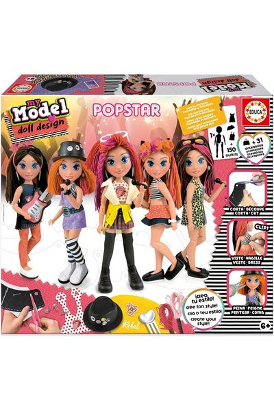 EDUCA 19203 My Model Pop Star Doll DIY Make Your Own Dolls Craft Set (6+)