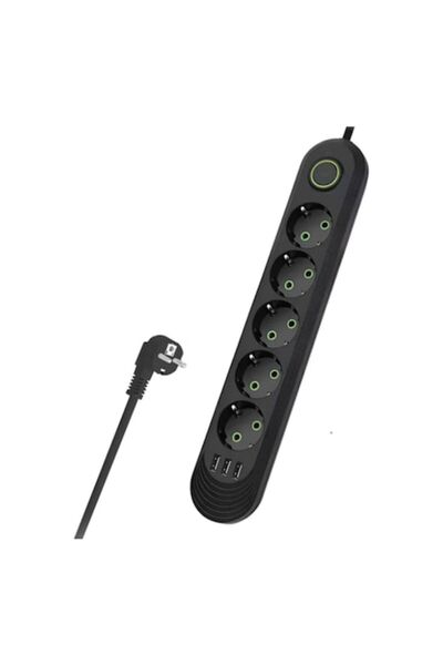 UNIVERS Πολυπρίζα με 5 υποδοχές Schuko και 3 θύρες USB