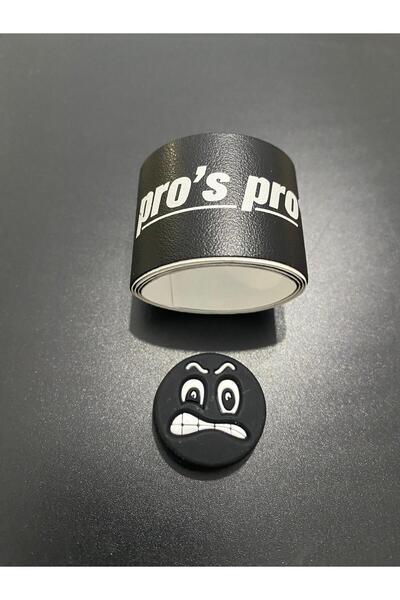 Pro's Pro TENİS RAKET KAFA KORUYCU BANT 40 CM 1 adet / siyah sinirli yüz titreşim önleyici 1 adet