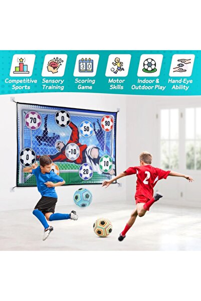 Generic YIMORE Kids Soccer Toy Set – Indoor/Outdoor Flannel Goal & Velcro Balls, Ages 3–12