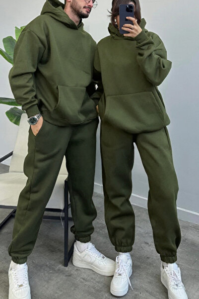 ruNadeS Unisex Couples' Special 3 Thread O Oversized Thick Winter Tracksuit Set Single