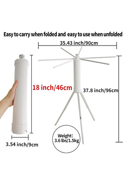 Cady One oldable clothes drying rack with consisting of 16 columns for ventilation and rapid drying.