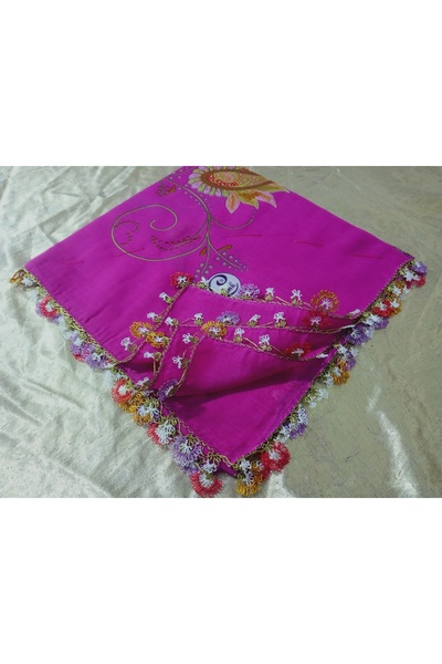 Cenk Șal de brodat manual Reyhan, brodat cu ac, brodat pe 4 laturi, cadou, ye...