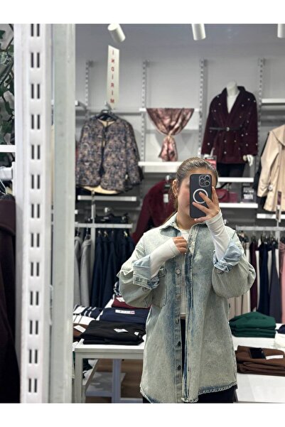 Oversize Denim Gömlek Ceket