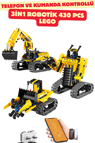 welcomein Oyuncak 430 Parça Telefon ve Kumanda Kontrollü Ekskavatör Robot ve ...