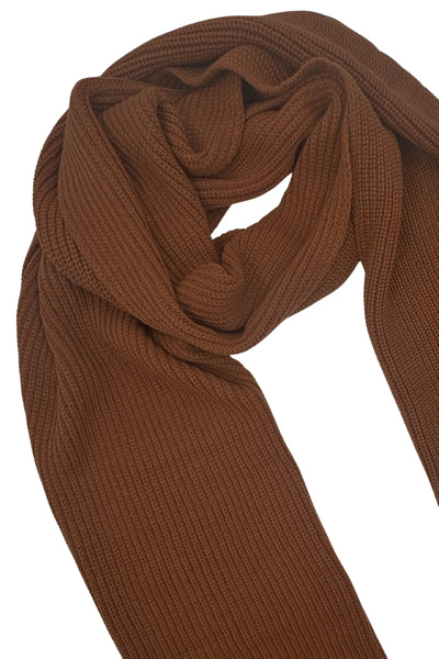 Sofist İstanbul Bitter Brown Oversized Plain Knit Long and Wide Unisex Thick Scarf Shawl