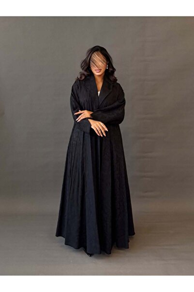 AYA عباية كول ويفي من القماش الأسود