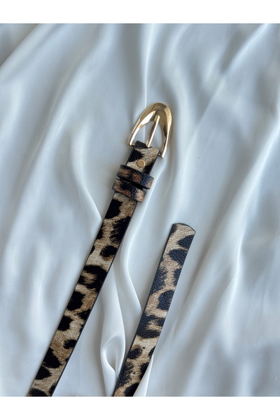 KIRASE Women's Gold Stylish Trouser Belt, Jacket Belt, Dress Belt Size 110 - Width 2.2 cm