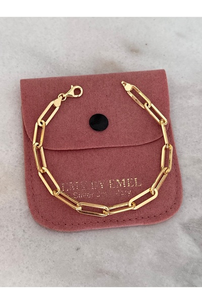 emy by emel luxury silver jewelry Altın Kaplama Ataç Bileklik 925 Ayar Gümüş