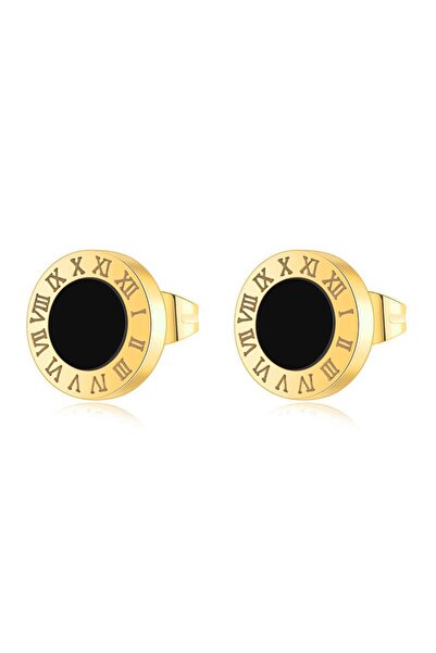 RAFINI Roman Numeral Earrings Gold - Placați cu Aur 18K, Otel inoxidabil