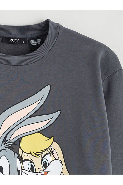 LC Waikiki Bugs Bunny Printed Oversize Women's Thick Sweatshirt